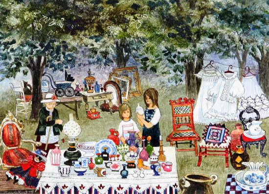 Brenda King (b.1934) Brocante Market, 5.25 x 7.25in.